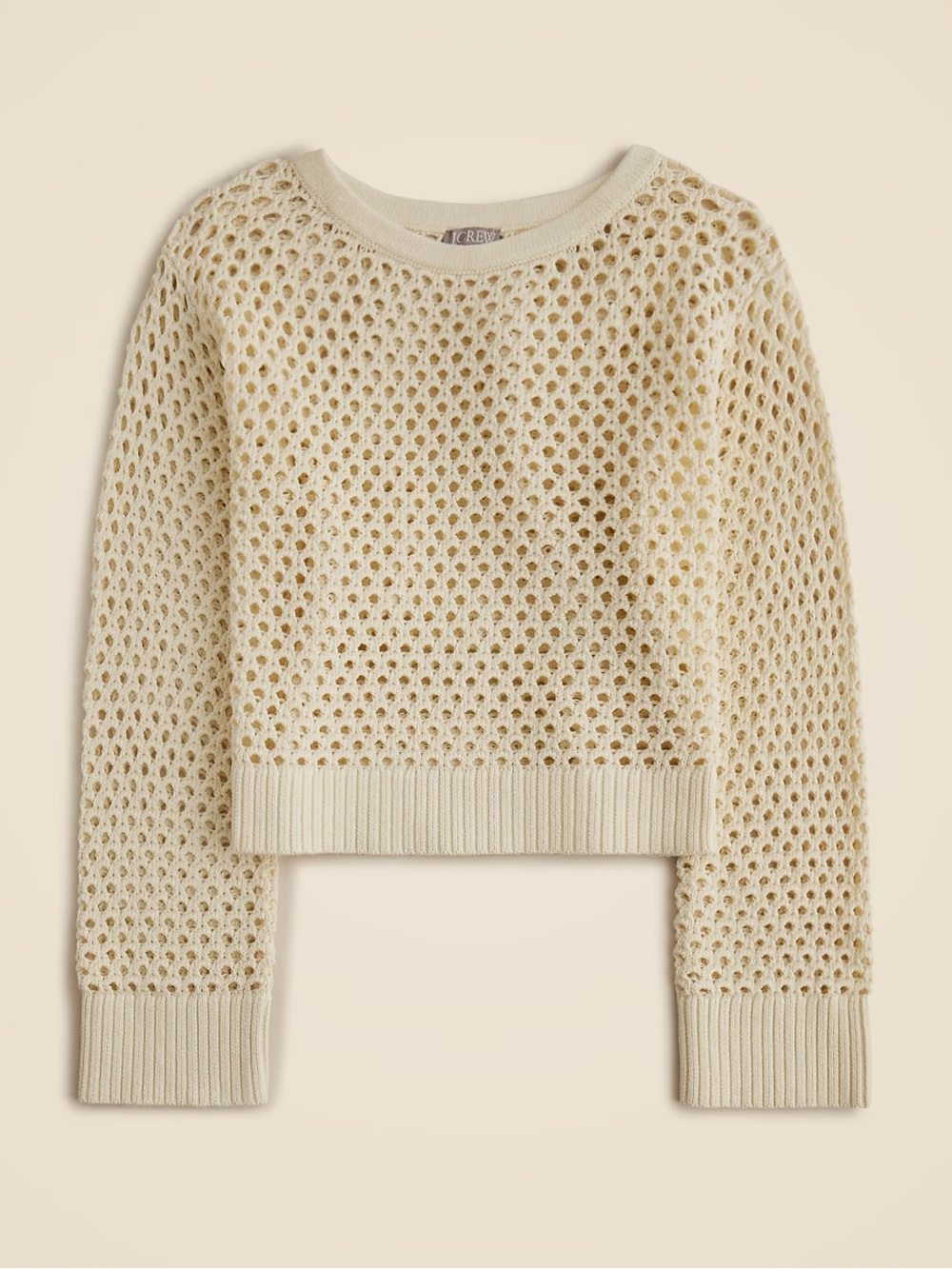 J.Crew 100% Cotton Pointelle Boatneck Sweater XS